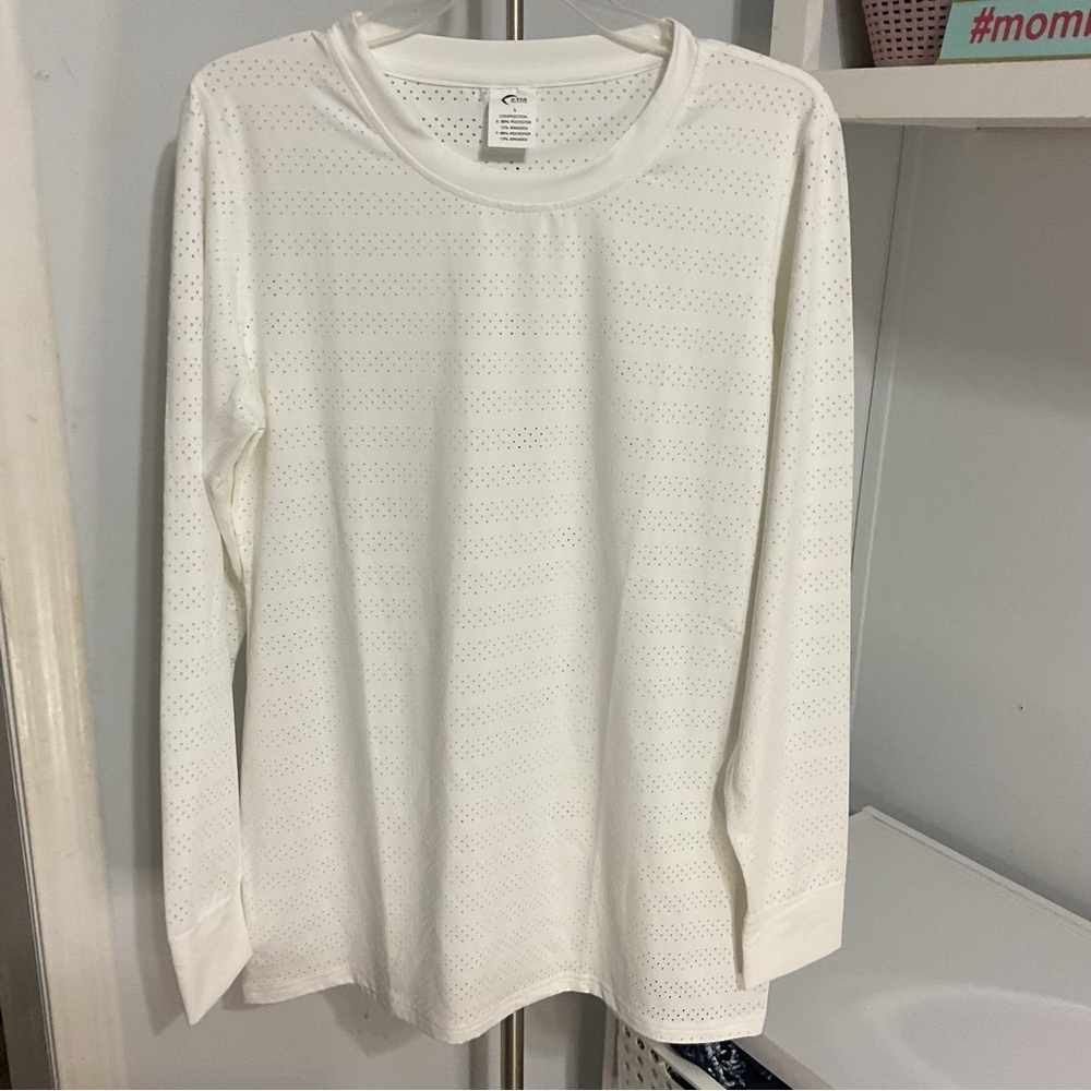Zyia White Long Sleeve Top Size L